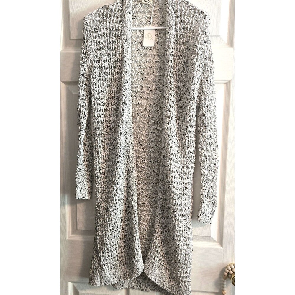 NWT Cardigan Women's L/XL Open Knit Midi Open Front Sweater Multicolor